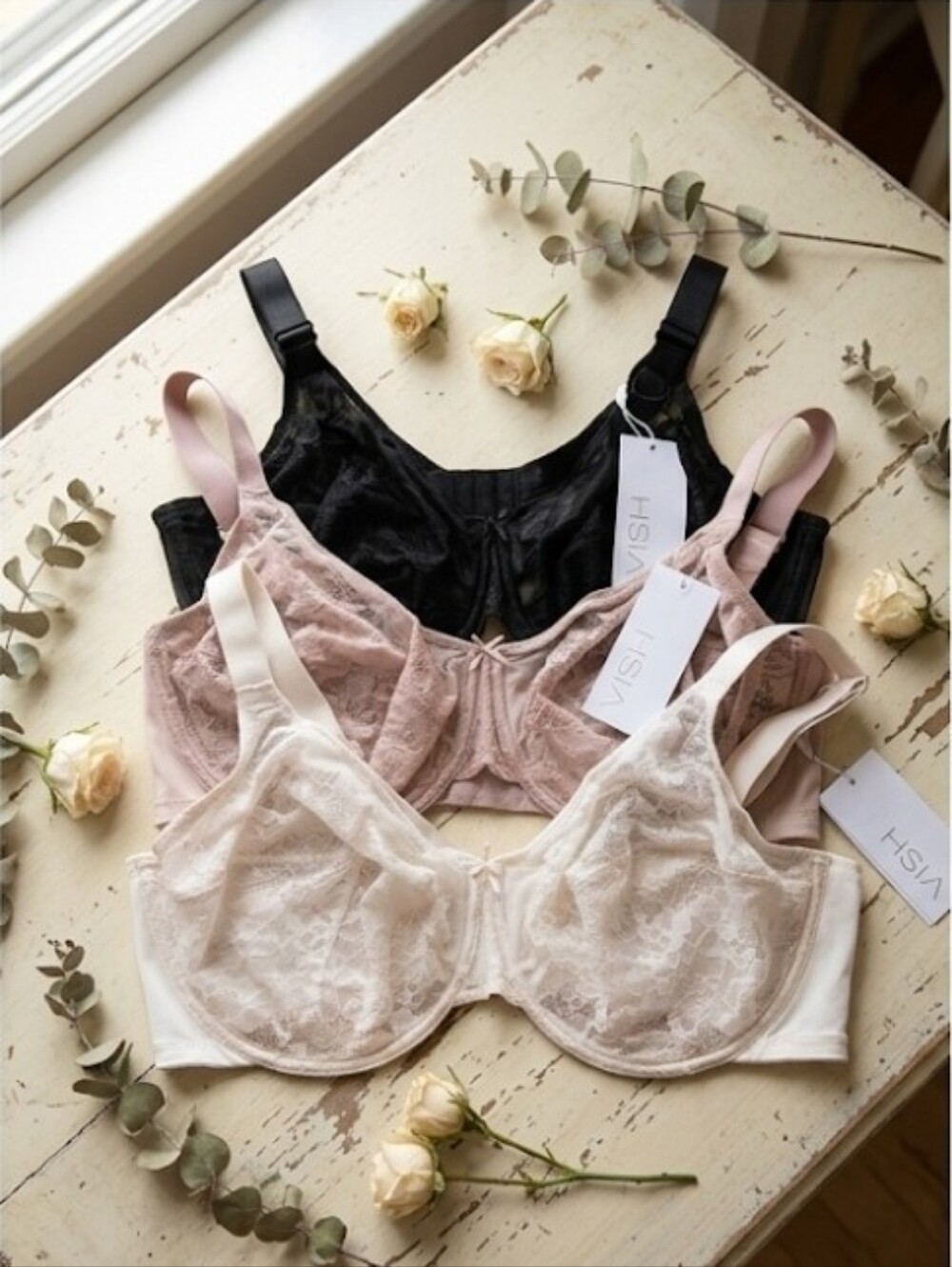 Nwt HSIA  Bundle Of 3 Unlined Lace Soft Mesh Underwire Minimizer Bras Size 42DDD